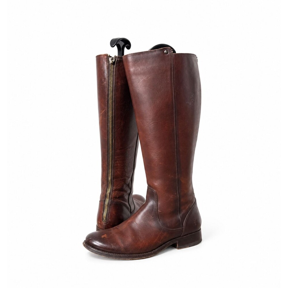 Frye Brown Leather Riding Boots Women 6 Knee High Equestrian Western Tall